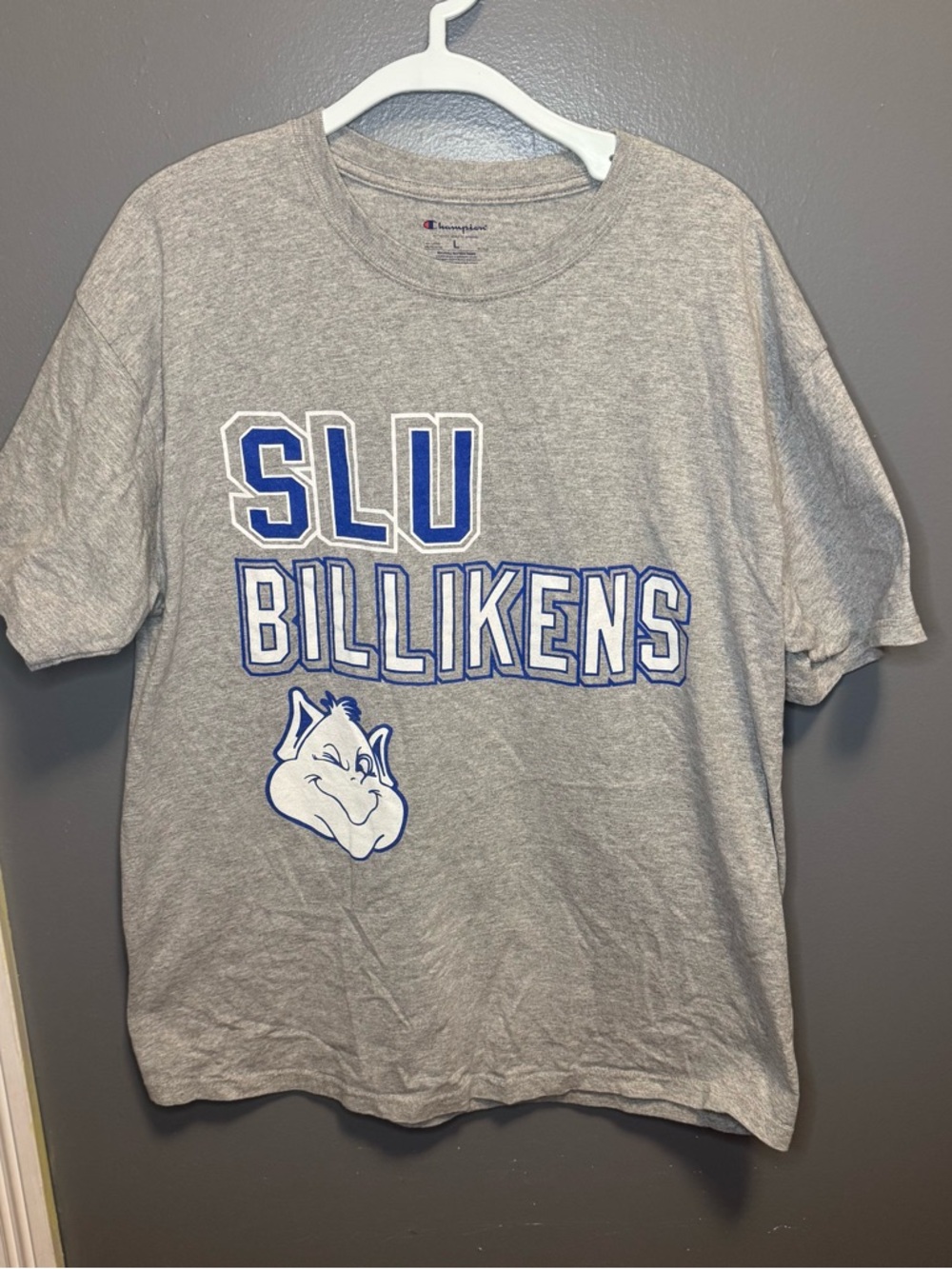 St Louis Billikens Shirt SLU Champion Short Sleeve Blue Men Large